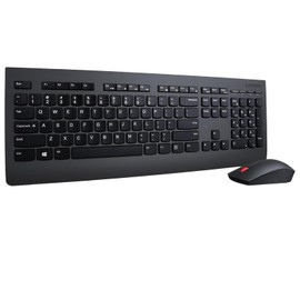 Lenovo Professional Wireless Keyboard and Mouse Combo, 2.4 GHz USB Wireless Receiver, Full Size Ambidextrous Mouse, 24 Month Battery Life, Black