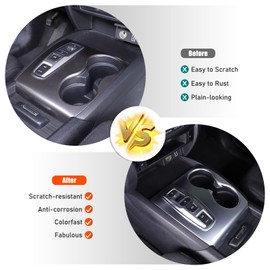 Heutamo Center Console Gear Shift Panel Cup Holder Cover Trim Compatible with Honda Pilot 2016-2022/ Ridgeline 2020-2023/ Passport 2019-2023 Accessories (Silver)