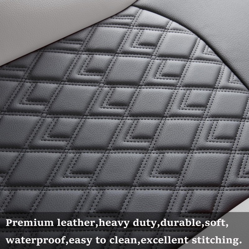 JOJOBAY Chevy Silverado Seat Covers,Leather Seat Covers for GMC Sierra,Custom