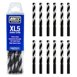 Champion Cutting Tool Brute Platinum XL5-1/4 Heavy Duty Jobber Drill Bits (12 per pack): Made In USA