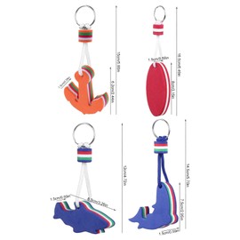 Forreen Floating Key Ring, 6 Pieces Floating Key Chain Boat Eva Novelty Oval Dolphins Sharks Anchor Float Keychain for Marine Boat Fishing Sailing Water Sports