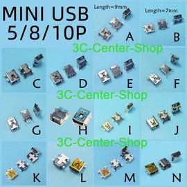10PCS 미니 USB 유형 B 5 핀 8PIN 암 소켓 꼬리 충전 용 수직/수평 DIP 잭 커넥터 MP3 SMT [07 K] 10PCS Mini USB Type B 5 Pin 8PIN Female Socket Tail Charging Vertical/Horizontal DIP Jack Connector MP3 SMT [07 K]