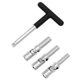 Glow Plug Socket Set Metal Glow Plug Removal Tool T Bar Wrench Extractor Kit Reliable Easy to Use 8mm 10mm 12mm for Repairs Cars..(silver)