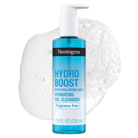 Neutrogena Neutrogena Hydro Boost Fragrance Free Hydrating Gel Facial Cleanser with Hyaluronic Acid, Daily Foaming Face Wash & Makeup Remover, Gentle Face Wash, Non-Comedogenic, 7.8 fl. oz