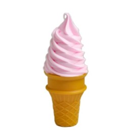 LONG XIN SERIES 1 Pcs Artificial Pink Ice Cream Model Lifelike Fake Dessert Decor for Home Kitchen Cabinet Desk Shops Party Decor Sample Display Photography Props (Pink)