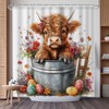 Printspree Highland Cow Easter Shower Curtain - 72x72 Inches Cute
