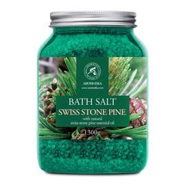 Pine Bath Salt w/Natural Swiss Stone Pine Essential Oil 46 Oz - Pinus Cembra - Natural Bath Sea Salts - Coniferous Salts - Best for Bath - Good Sleep - Relaxing - Body Care - Beauty - Aromatherapy