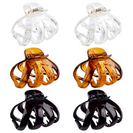 6 Pack Big Claw Hair Clips for Thick Hair, Medium Octopus Clips Large Hair Claw Clips for Women and Girls, Hair Jaw Clips Strong Hold Jumbo Hair Clip for All Hair Types