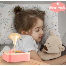 Kids Phonograph with 96 Cards,Children's Storyteller Sleeping Music Box (Brown)