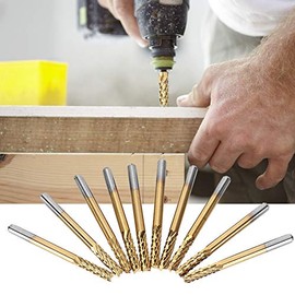 Carbide End Mills 1/8 Inch Screwed Shank Titanium Coated PCB CNC Engraving Cutter Pack of 10