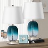 Table Lamp Set of 2 Touch Control, Modern Coastal Teal