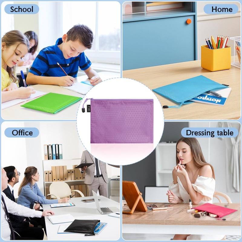 LUHIUMOYA A4 Document Wallet, Waterproof Document Bag with Zip, Bag