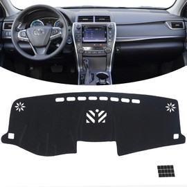 KEYOOG Dashboard Cover Dash Mat Fit for to-yota Camry 2017-2012 (for Left Hand Drive),Car Dash Board Mat Anti-Glare Carpet,Non-Slip Pad Sunshield Protector (Black)