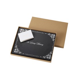 Funeral Book Black for Loved Ones in Loving Memory of Mother Father Grandparents Hardback Luxury Condolence Messages and Family Tree