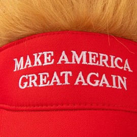 ~ Gorra De Béisbol Con Peluca Rubia Trump, Decoración De ~