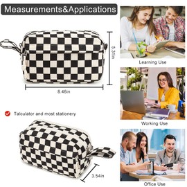 Bluboon Big Capacity Pencil Case Pouch Pen Case School Supplies - Cute Pencil Box Bag for Teen Girls Boys Women Man (Black White Checked)