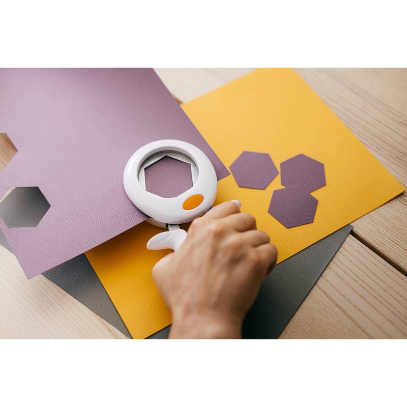 Fiskars Squeeze Punch XL - Hexagon, 5 cm, For Left-