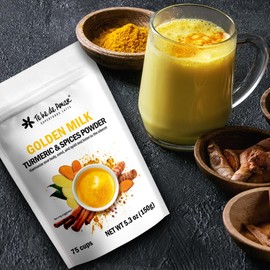 GOLDEN MILK TE HE DE AMAR | CÚRCUMA Y ESPECIAS | LECHE DORADA | Mezcla de superfoods en polvo para preparar bebidas té y latte. DELICIOSA, RECONFORTANTE Y SALUDABLE. 150g (75 TAZAS)