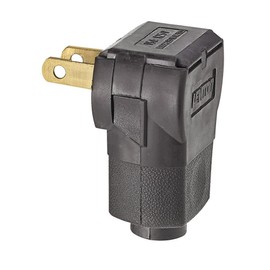 Leviton 15 Amp, 125 Volt 2-Pole 2-Wire, Non-Polarized Angle Plug, 101AN, Brown