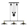 WINSOON 3 Light Industrial Pendant Light, Pulley Pool Table Light