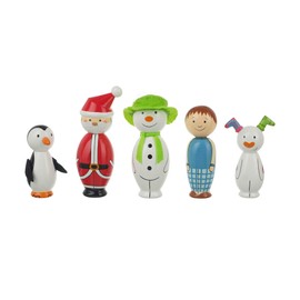 The Snowman™ Bundle - set of five wooden character Skittles and wooden Memory Game