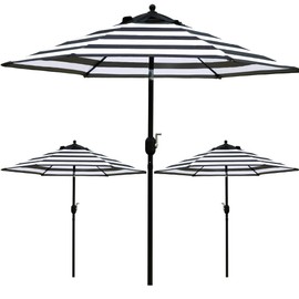 Sunnyglade 4 Packs 7.5 FT Outdoor Patio Umbrella, Market Table Umbrella with 6 Sturdy Ribs Fade-resistant & Waterproof for Garden Backyard Poolside Deck (Black and White)