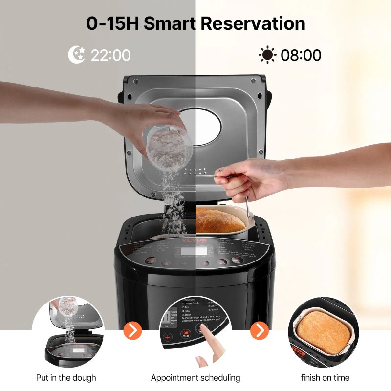 2 Lb Automatic Bread Maker Plastic Nonstick Dough Maker With