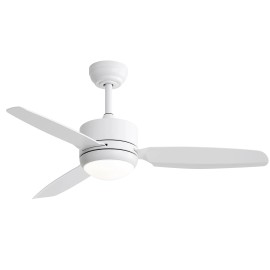 USA in Stock 46 Inch 3 Blade Ceiling Fan Modern Smart Reversible Dc Motor Ceiling Fan With Light and Remote ControlLamp Power(W): 18, Emitting Color: 3CCT, Color: White 2, Wattage: 35W