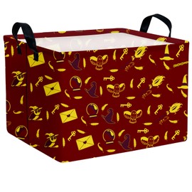 ASKETAM Kid Rectangle Magic Decor Basket Nursery Baby Gift Basket Feather Hat Book Broomstick Toy Storage Bin (Retro Brown)