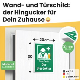 DankeDir! Neue Serie Bierdoktor - 20 x 30 cm Sign - Party Alcohol Requiste JGA Photo Booth Gift - Gift Idea Birthday Gift Birthday Decoration Party Decoration Funny Saying