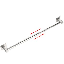 Towel Bar, Adjustable 15inch - 26inch, Self Adhesive for Bathroom Kitchen Hand Towel Rack Holder Cloths Hanger SUS 304 Stainless Steel Organizer Single Bar Brushed Nickel