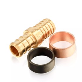 EFIELD 1/2" 3/4" Pex Polybutylene Transition Coupling Lead Free W/H Crimp Rings - 1/2"×1/2", 20 pack