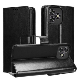 KZIOACSH Wallet Case for OUKITEL C53, Ultra Slim Premium PU Leather Holster Stand Shockproof Case Full Protection Magnetic Closure Kickstand Bumper Cover with Cash and Card Slots, Black