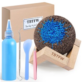 TBTFW Pick and Peel Stone Kit, 80ml Blue Pick Stone for Anxiety Relief, Picking Rock Round Stone DIY Pick Peel, Calming Stone Fidget Picky Stone with Display, Relax and Calm Your Mood