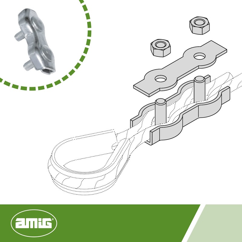 Amig - Pack of 2 flat cable ties made of