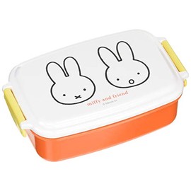Kutsuwa MF527 Miffy Square Sealed Bento Box, White, Orange, Yellow, 16.9 fl oz (500 ml), Miffy Kids Lunch Series