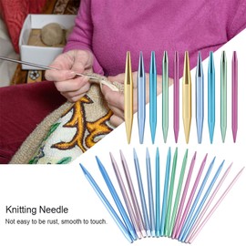Circular Knitting Needles Set, Interchangeable Knitting Needles Set, 2.75-10 mm, Metal Crochet Needle Set with Knitting Accessories, for Socks and Small Projects
