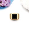 JewelryWe Jewellery Men's Ring Stainless Steel Glass Square Signet Ring