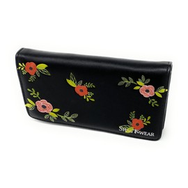 Shag Wear Chillin Sloth Large Animal Wallet for Women and Teen Girls Vegan Faux Leather Black 7"