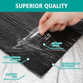 Car Heat Sound Insulation Mat Automotive Noise Deadening Mat Deadening Heat Insulation Pad Automotive Sound Deadener Self Adhesive with 2 Rollers for Hood Engine Roof (400 mils 40 sqft 18" x 315")