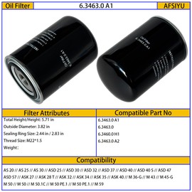 6.3463.0 Oil Filter Element Replacement Compatible with Air Compressor Replacement Filter Part 6.3463.0A1 6.3463.0A2