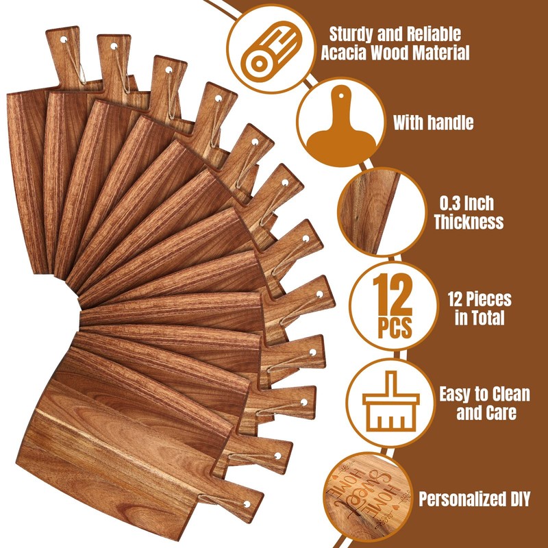 12 Packs Cutting Board Set Plain Chopping Board with Handles