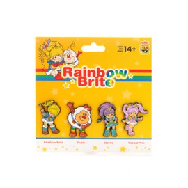 Rainbow Brite 'Limited Edition' 4-Pack Glitter Enamel Pin Set with Rainbow Brite, Twink, Tickled Pink & Stormy Pins - SDCC 2024