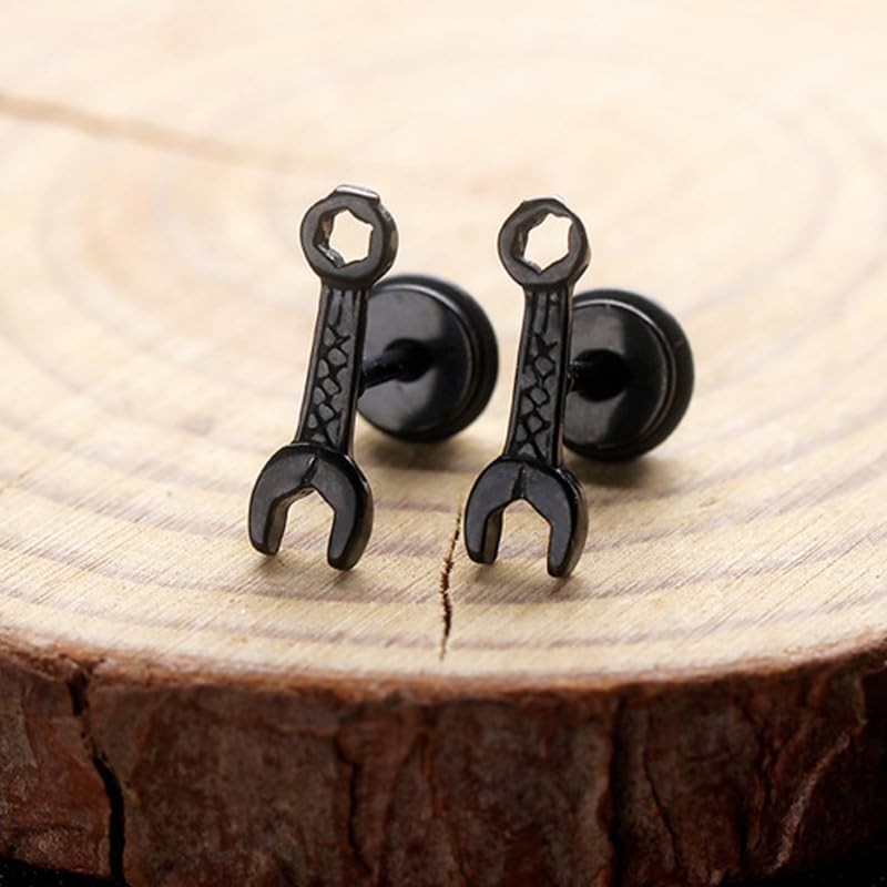 Ximimark 5 pcs Hip Hop Style Stainless Steel Stud Earrings