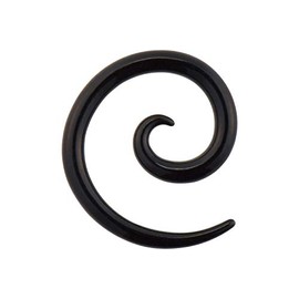 PIERCINGLINE Acrylic Spiral Stretcher | Black | Piercing Ear Expander | Choice of Sizes, Acrylic