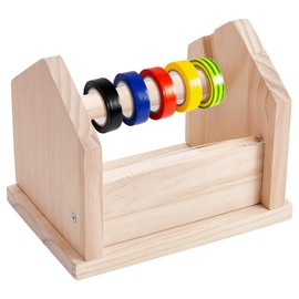 UNICRAFTALE Wood Masking Tape Dispenser Craft Tape Dispenser with Slide Cutter Wood Adhesive Tape Dispenser Multi Roll Tape Dispenser Tape Cutter for School Painting Office 8.15x5.83x6.61 Inch