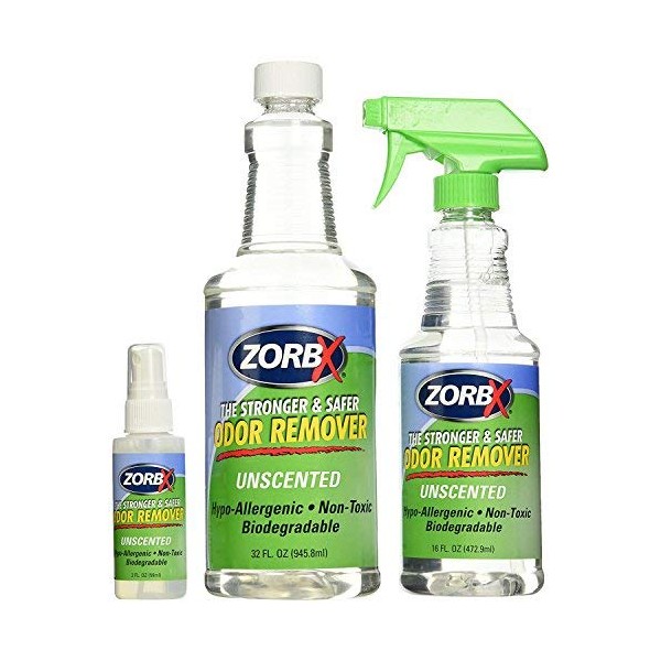 ZORBX Unscented Multipurpose Odor Remover Safe for All, Carpet , Hardwood , Tile , Fabric Odor Eliminator, No Perfumes or Fragrances, Stronger and Safer Odor Remover Works Instantly (Value Pack)