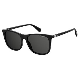 Polaroid Sunglasses Men's PLD 6103/S/X Square Sunglasses, Black/Polarized Gray, 56mm,16mm