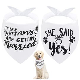 Seyezo Engagement Gifts, My Humans are Getting Married Dog Bandanas, Wedding Dog Bandanas Outfit, Pet Scarf, Engagement Party Photo Decorations, Pet Accessories for Dog Lovers, Paws