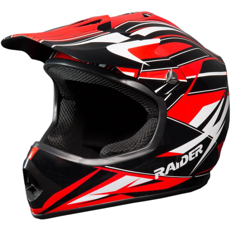 Raider 2131015 GX3 Unisex-Child MX Off-Road Helmet (Red, Youth Large)
